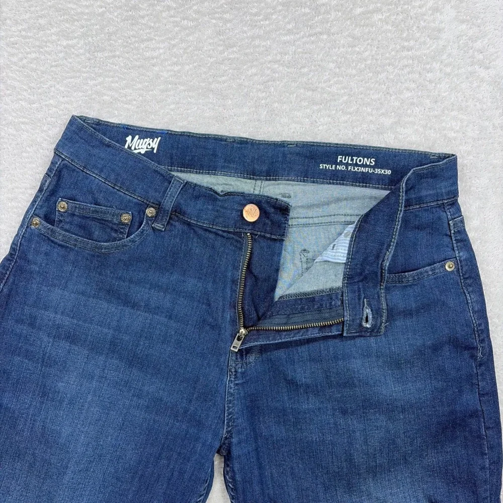 Mugsy Fultons Jeans Mens 35x30 Dark Wash Slim Straight Stretch Casual Everyday